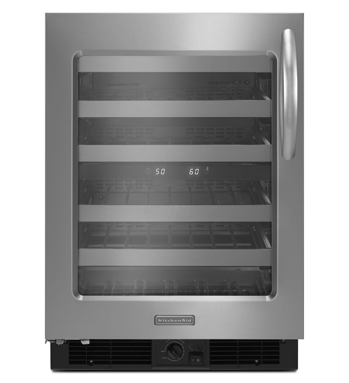 KitchenAid KUWL304CSS24" Dual Temperature Zone Wine Cellar with 46 Wine...