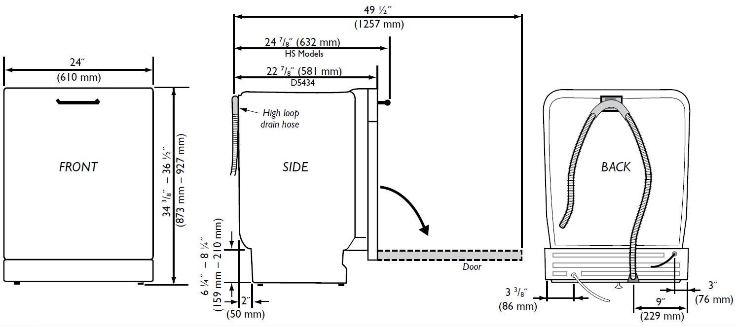 Asko D5624XXLS Semi-Integrated Dishwasher