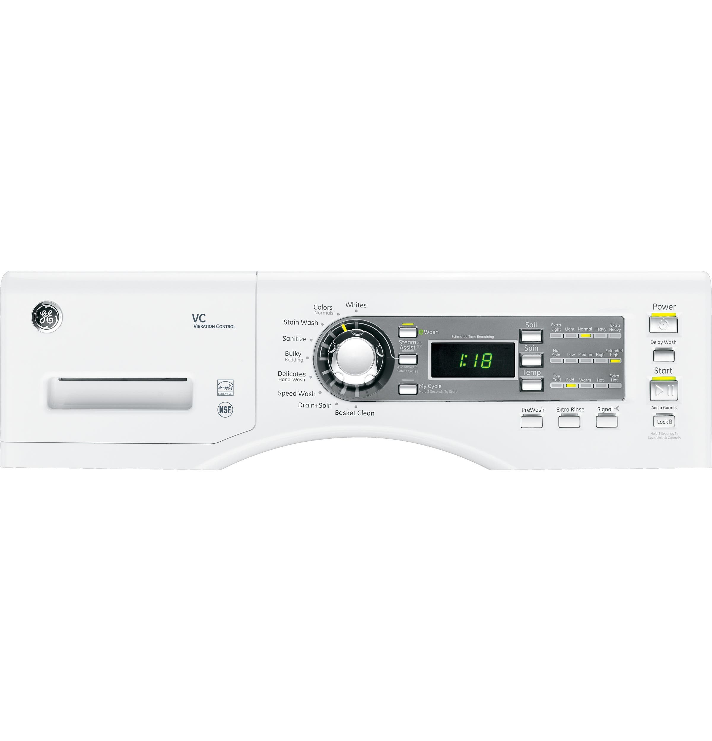 GE GFWS1500DWW 27" Front-Load Washer