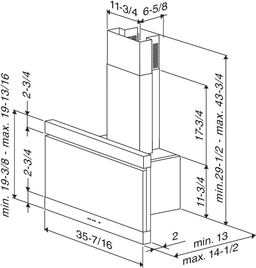 Best WC33I90SB 36" Modulare Wall-Mount Chimney Hood