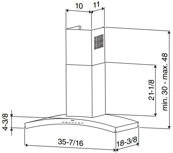 Best WC35I90SB 36" Dune Wall-Mount Chimney Hood
