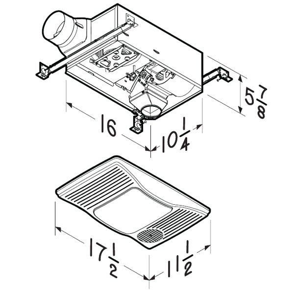 Broan 100HFL Heater/Fan/Light