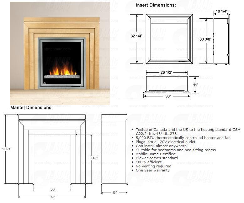 Napoleon EFMM30GC Electric Fireplace with Metro Mantel