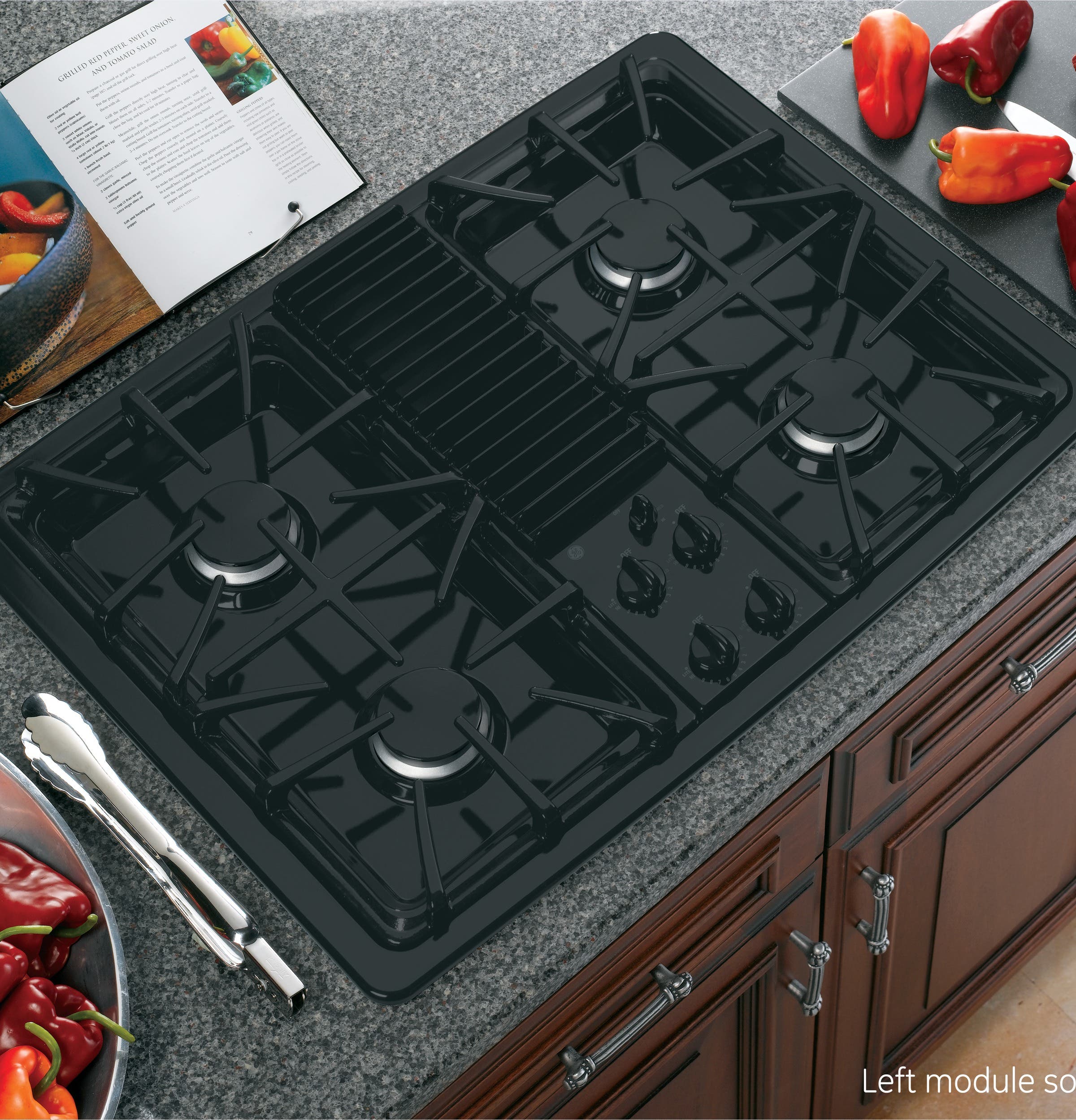 GE PGP990DEFBB 30" Gas Downdraft Modular Cooktop