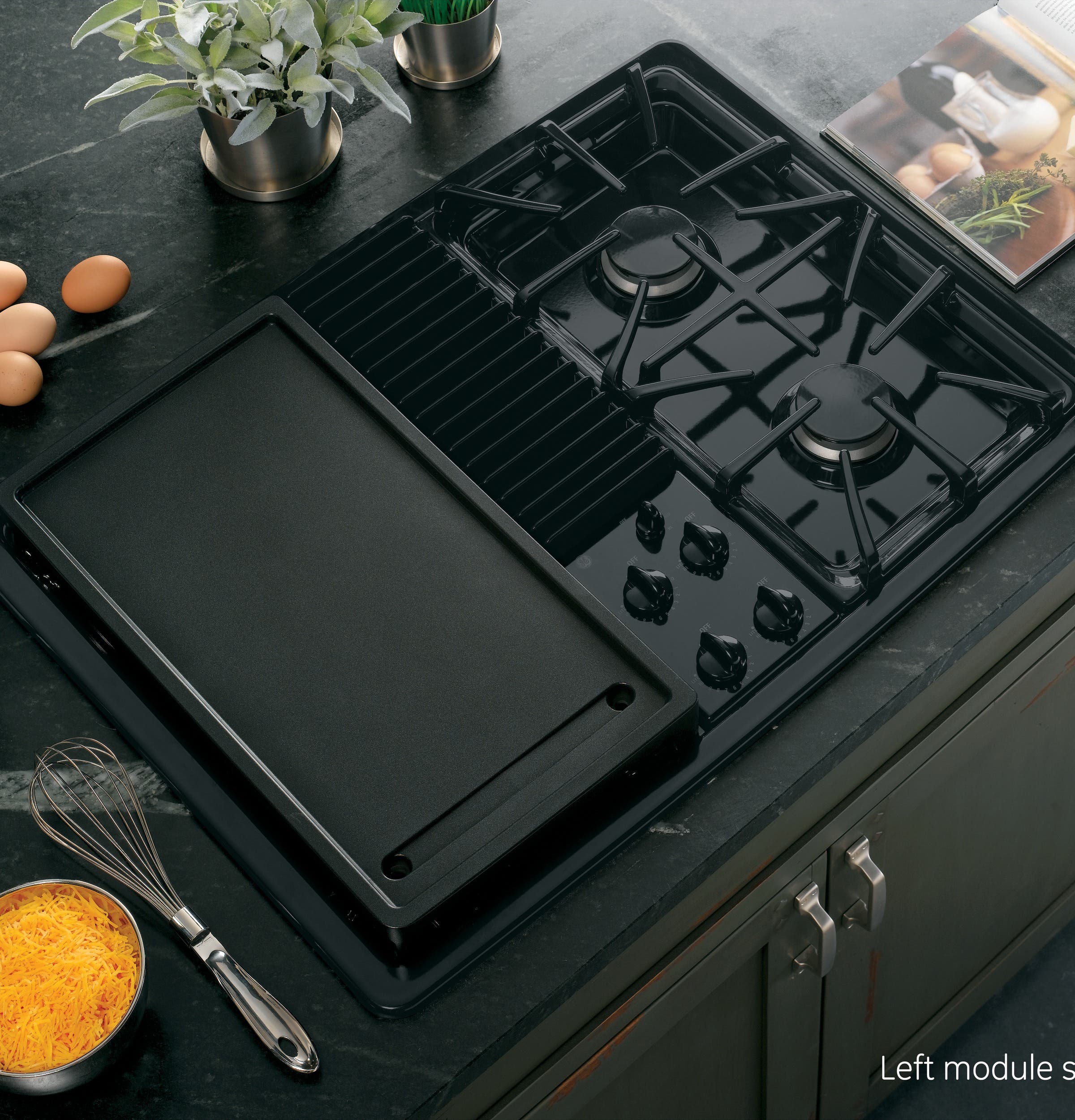 GE PGP990DEFBB 30" Gas Downdraft Modular Cooktop