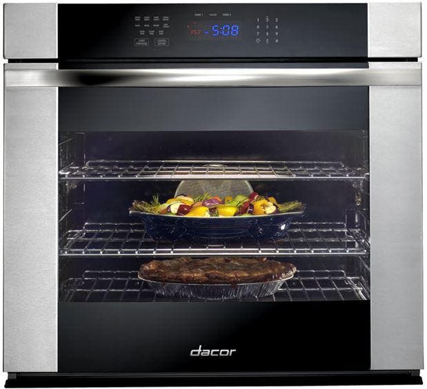 Dacor RNOV127B Black Glass with Vertical Stainless Steel Trim and...