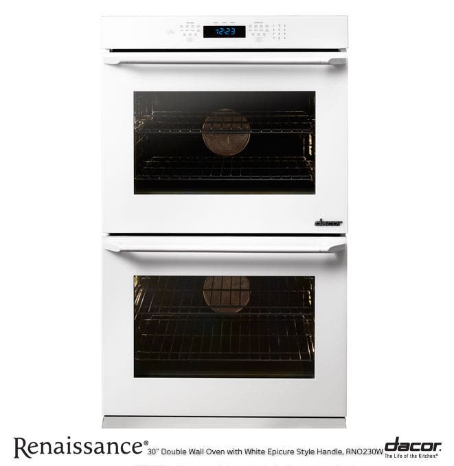 Dacor RNO230W White Glass, Epicure Style White Handle