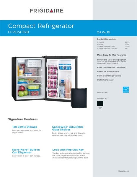 Frigidaire FFPE2411QB Black