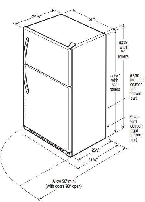 Frigidaire FFHT1521QW 14.6 cu. ft. Top Freezer Refrigerator