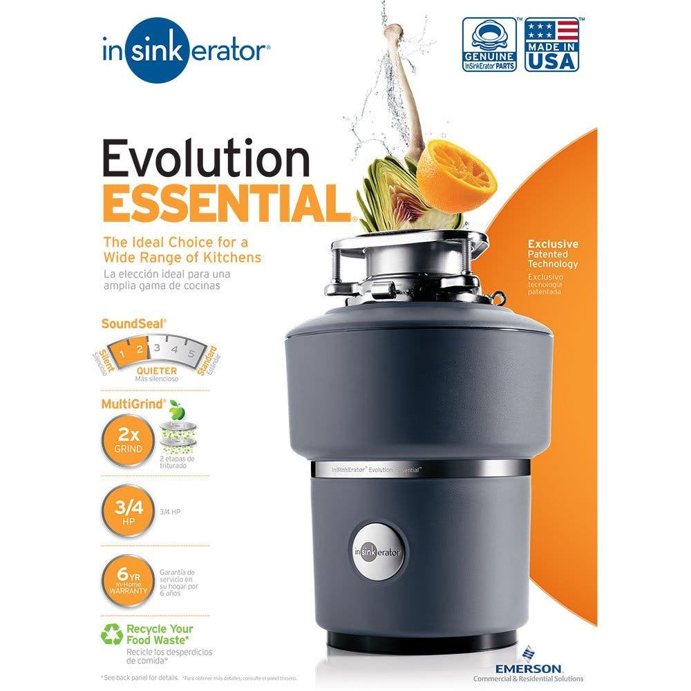 Insinkerator ESSENTIAL 3/4 HP Continuous Feed Waste Disposer