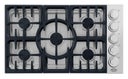 36" Gas Cooktop with 5 Sealed Burners, Ergonomic Metal Control Knobs, Easy-to-Clean Encapsulated Cooking Surface, Continuous Grates and Optional Griddle Module