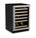 24 Inch Built-in Wine Storage with 45-Bottle Capacity, 6 Racks, UV-Resistant Glass Door, Stainable Maple Shelf Fronts, Star-K Certified Sabbath Mode and White LED Lighting