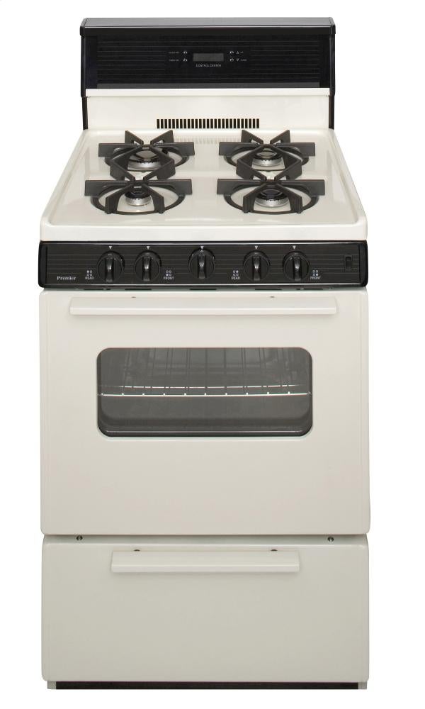 Premier SJK240TP 24 Inch Freestanding Gas Range Biscuit