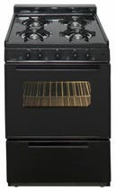 24 Inch Freestanding Gas Range with 4 Open Burners, Chrome Heat Reflector Trays, Electronic Ignition, 17,000 BTU Oven Burner, Lift-up Top, ADA Compliant and 1 1/2 Inch Vent Rail Cap