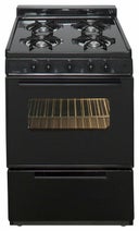 24 Inch Freestanding Gas Range with 4 Open Burners, Chrome Heat Reflector Trays, Electronic Ignition, 17,000 BTU Oven Burner, Lift-up Top, ADA Compliant and 1 1/2 Inch Vent Rail Cap