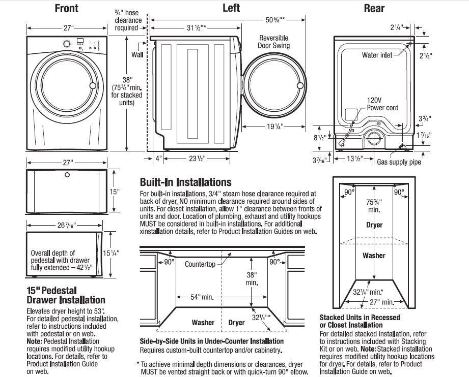 Electrolux EIMGD55QT 27" Gas Dryer