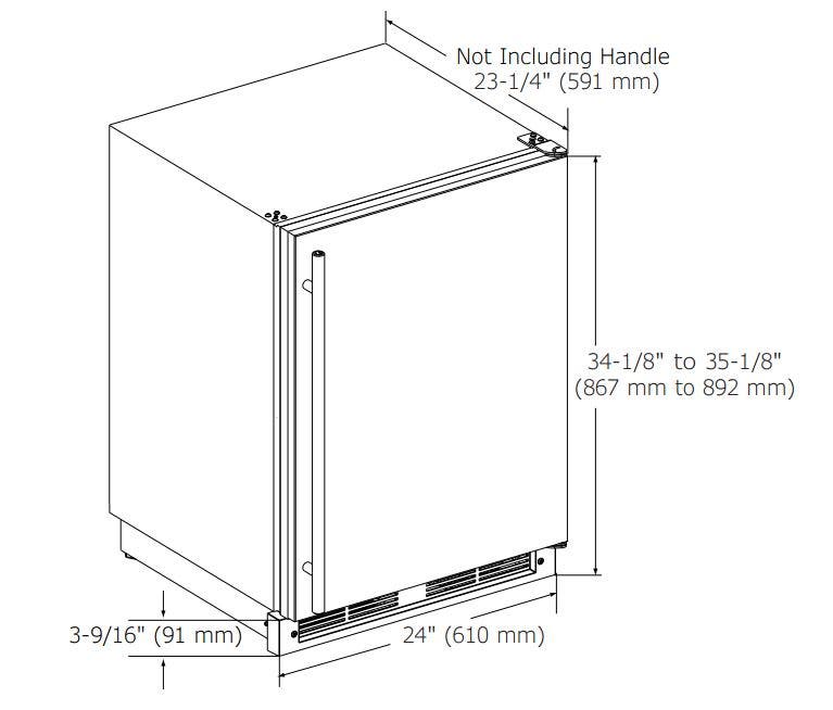 U-Line U1224RSOD00A 24 Inch Built-in Outdoor Refrigerator