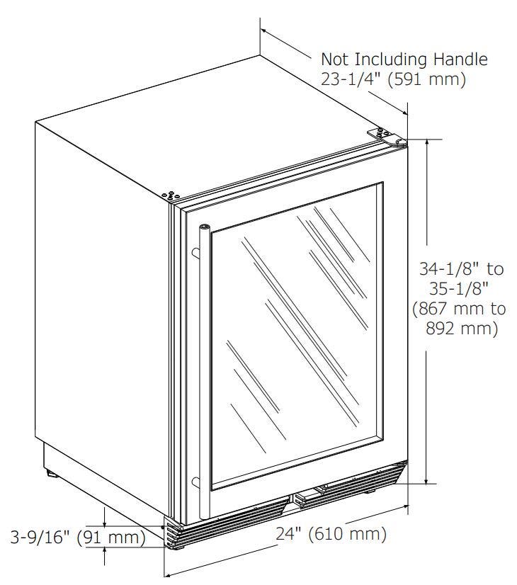 U-Line U1024BEVS00A 24 Inch Built-in Beverage Center