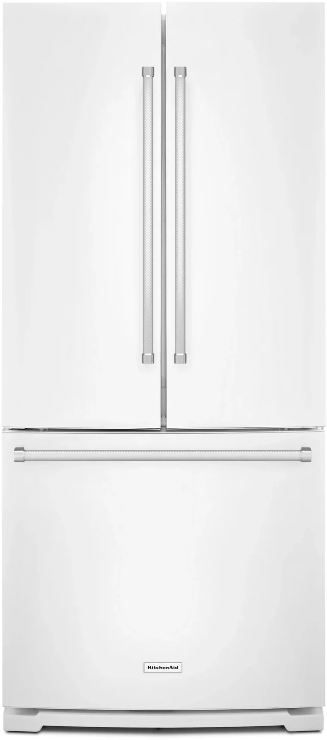 KitchenAid KRFF300EWH 30 Inch French Door Refrigerator with 19.7 cu. ft....