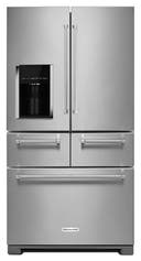36 Inch Freestanding 5-Door French Door Refrigerator with 25.8 cu. ft. Capacity, 5 Shelves, 2 Soft-Close Drawers, Preserva® Food Care System, and Exterior Ice/Water Dispenser