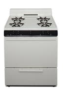 30 Inch Freestanding Gas Range with 4 Open Burners, Electronic Ignition, 17,000 BTU Burner, 4 Inch Porcelain Backguard and ADA Compliant