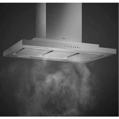 Gaggenau AI230700 40" Island Mount Chimney Range Hood with 641 CFM, ...