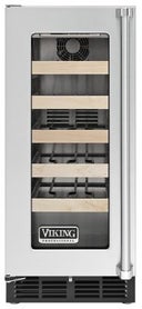 15 Inch Undercounter Wine Storage with 5 Full Extension Shelves, 24 Wine Bottle Capacity, Forced Air Cooling System, Stainless Steel Construction, LED Lighting and Sabbath Mode