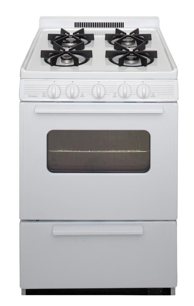 Premier BJK5X0OP 24 Inch Freestanding Cordless Gas Range White