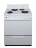 30 Inch Freestanding Electric Range with 4 Coil Elements, Manual Clean, 2 Adjustable Oven Racks, Storage Drawer, ADA Compliant and 4 Inch Porcelain Backguard