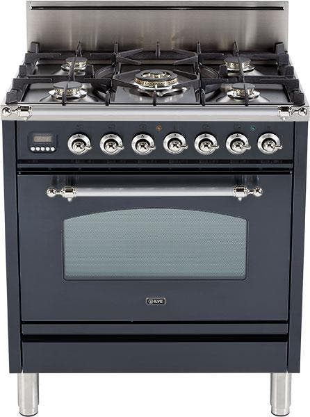 Ilve UPN76DVGGMX Matte Graphite, Chrome Trim