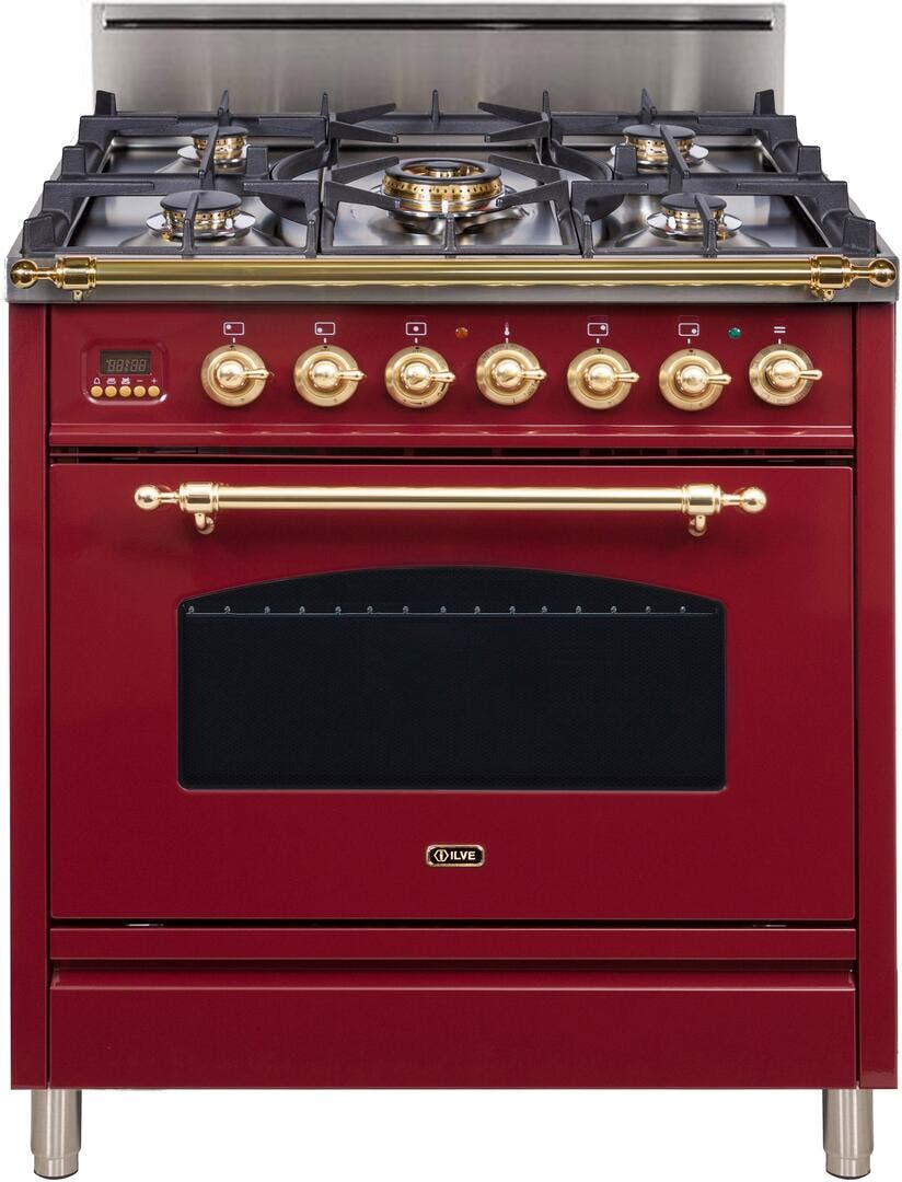 Ilve UPN76DVGGRB Burgundy, Brass Trim