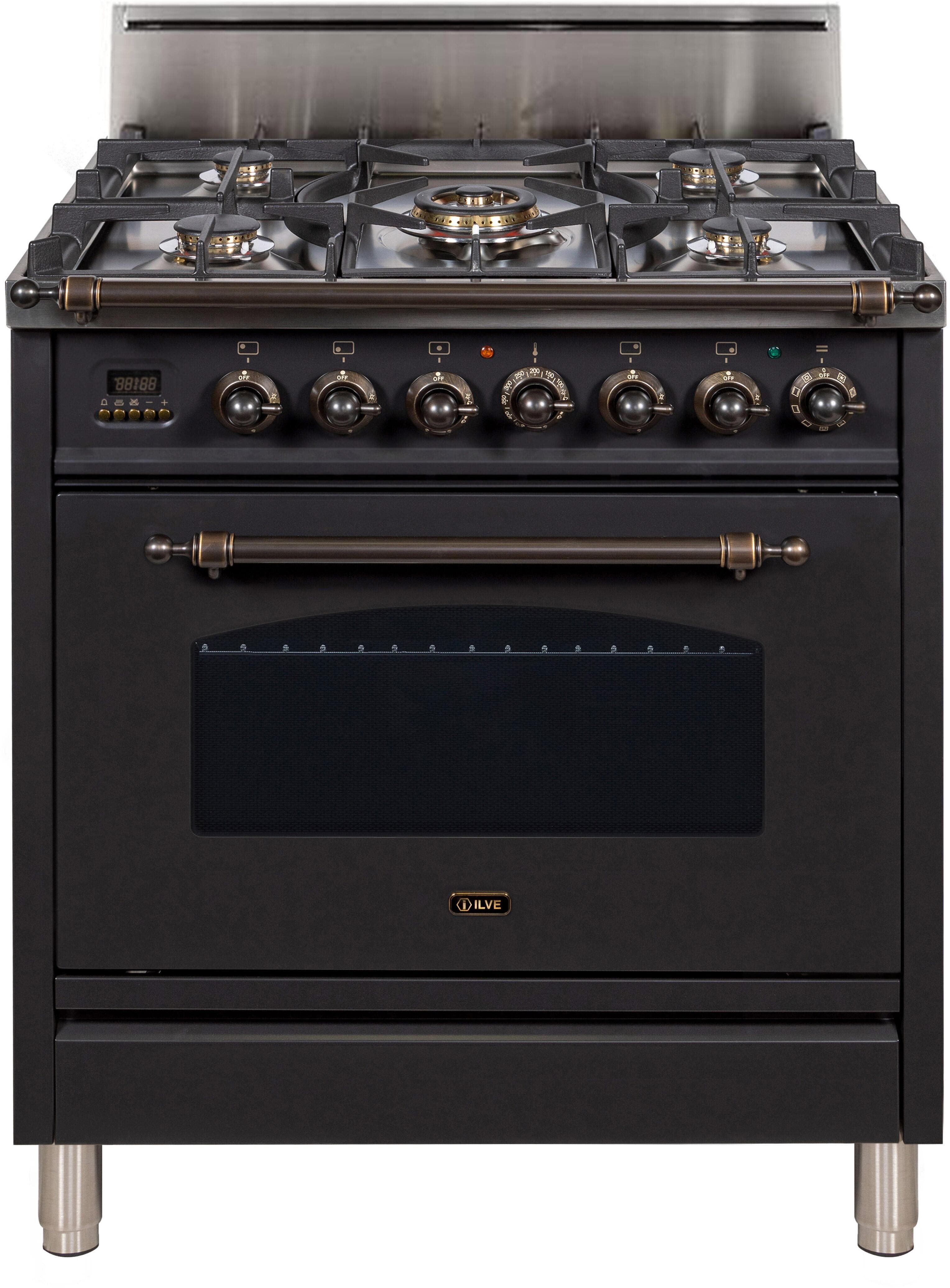 Ilve UPN76DVGGMY Matte Graphite, Oil Rubbed Bronze Trim