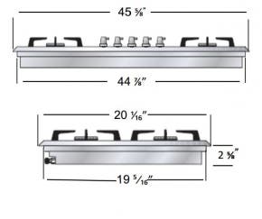 Ilve UHP125FC 46" Gas Cooktop
