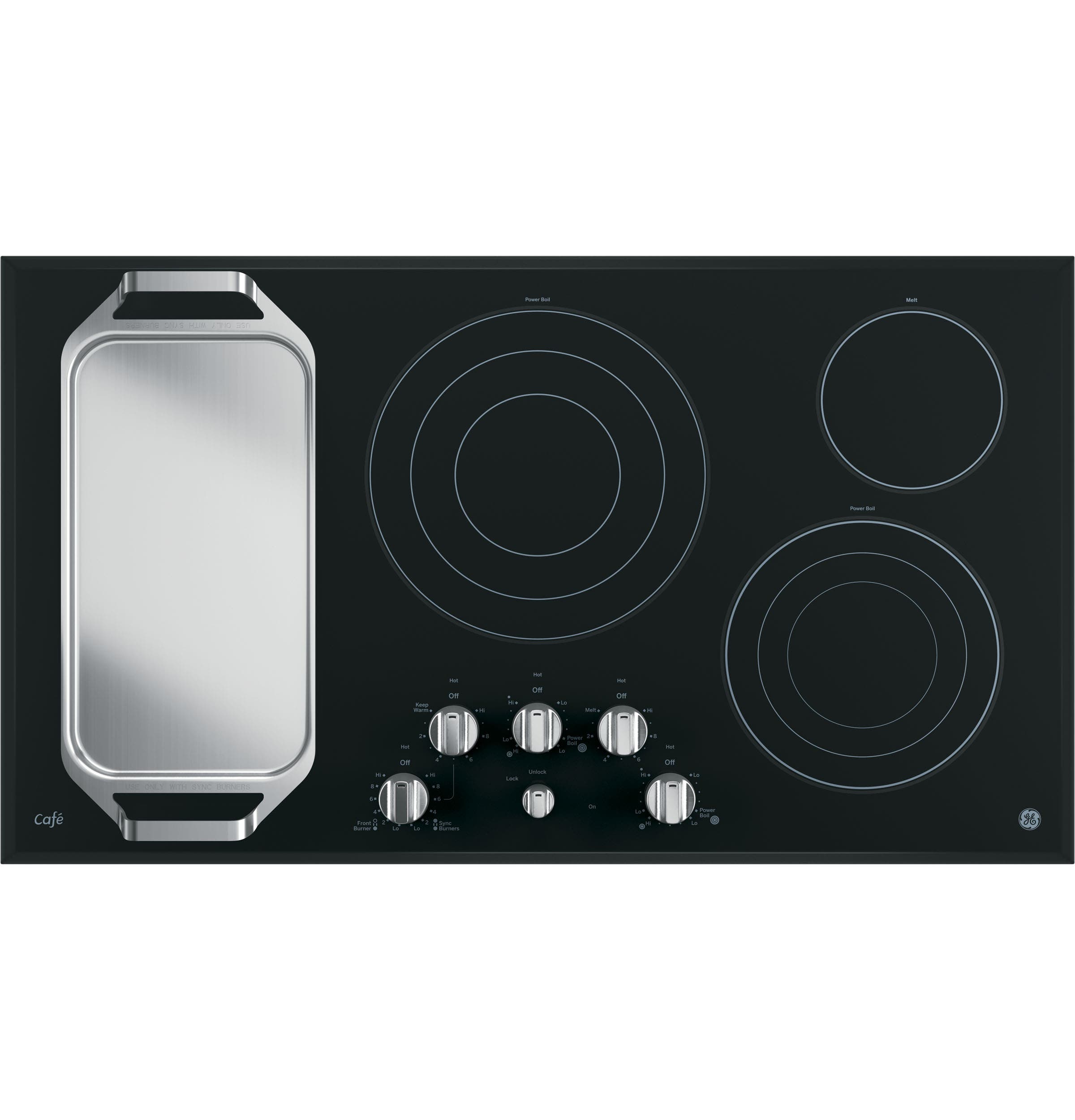 GE CP9536SJSS Stainless Steel On Black