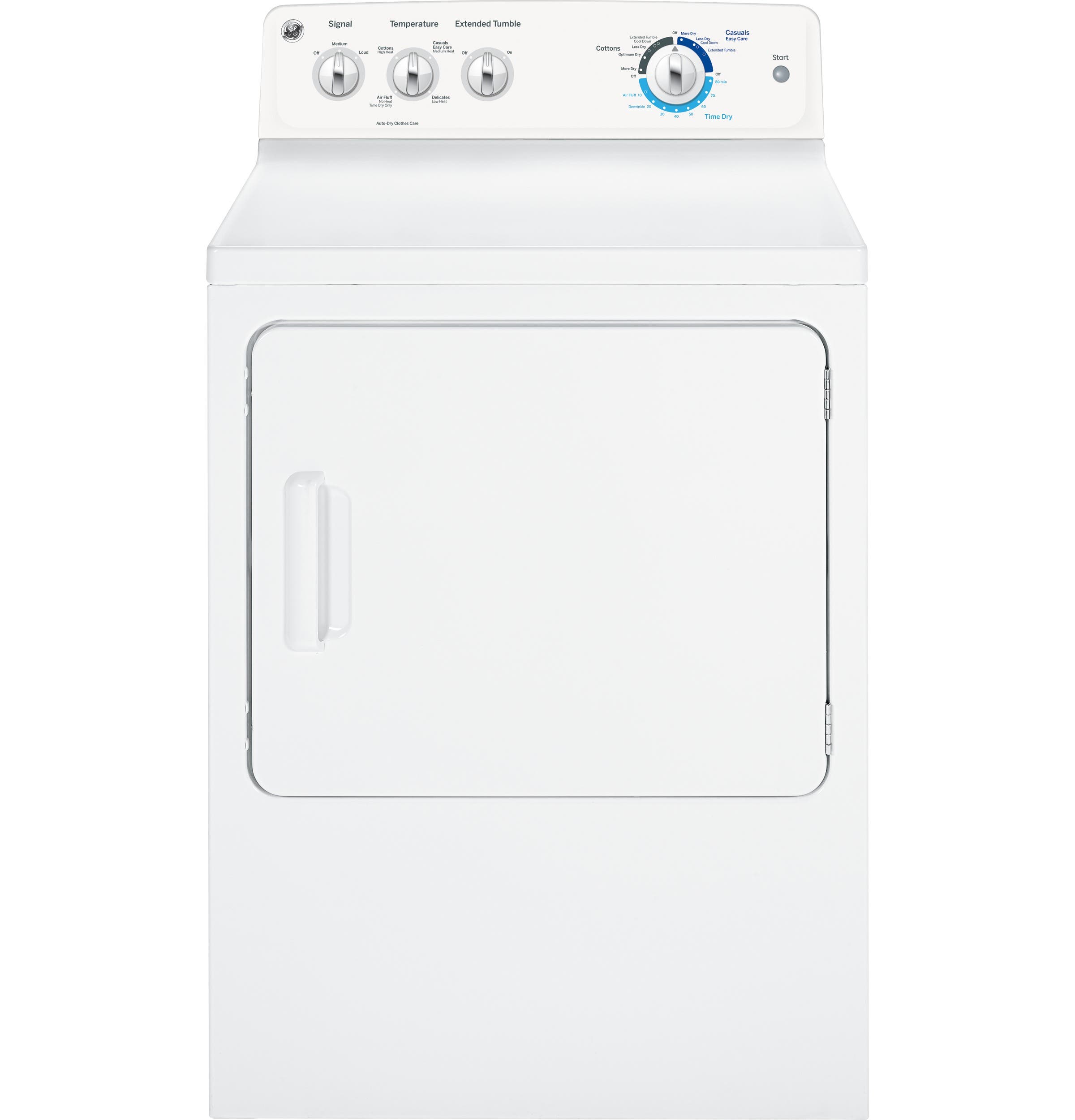 GE GTV21ESSJWW 27 Inch 7.0 cu. ft. Long Vent Electric Dryer