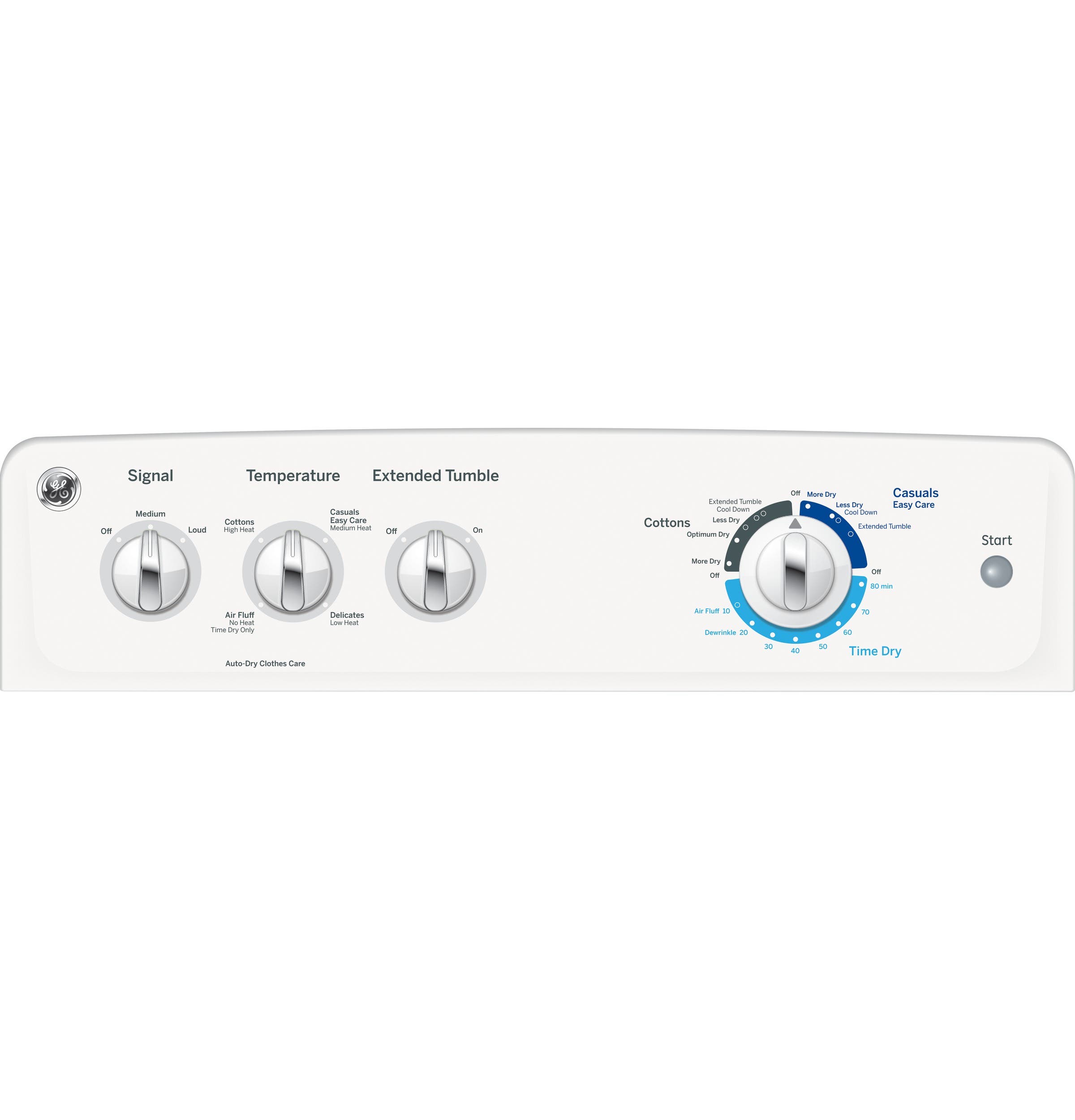 GE GTV21ESSJWW 27 Inch 7.0 cu. ft. Long Vent Electric Dryer