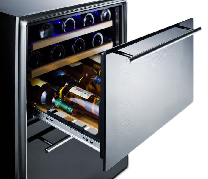 Summit SWCD40 24" Undercounter Dual Zone Double Drawer Wine Cell...