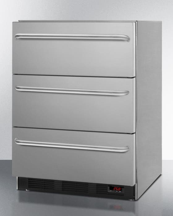 Summit SPF5DSSTB5ADA 24" Undercounter Triple Drawer Freezer
