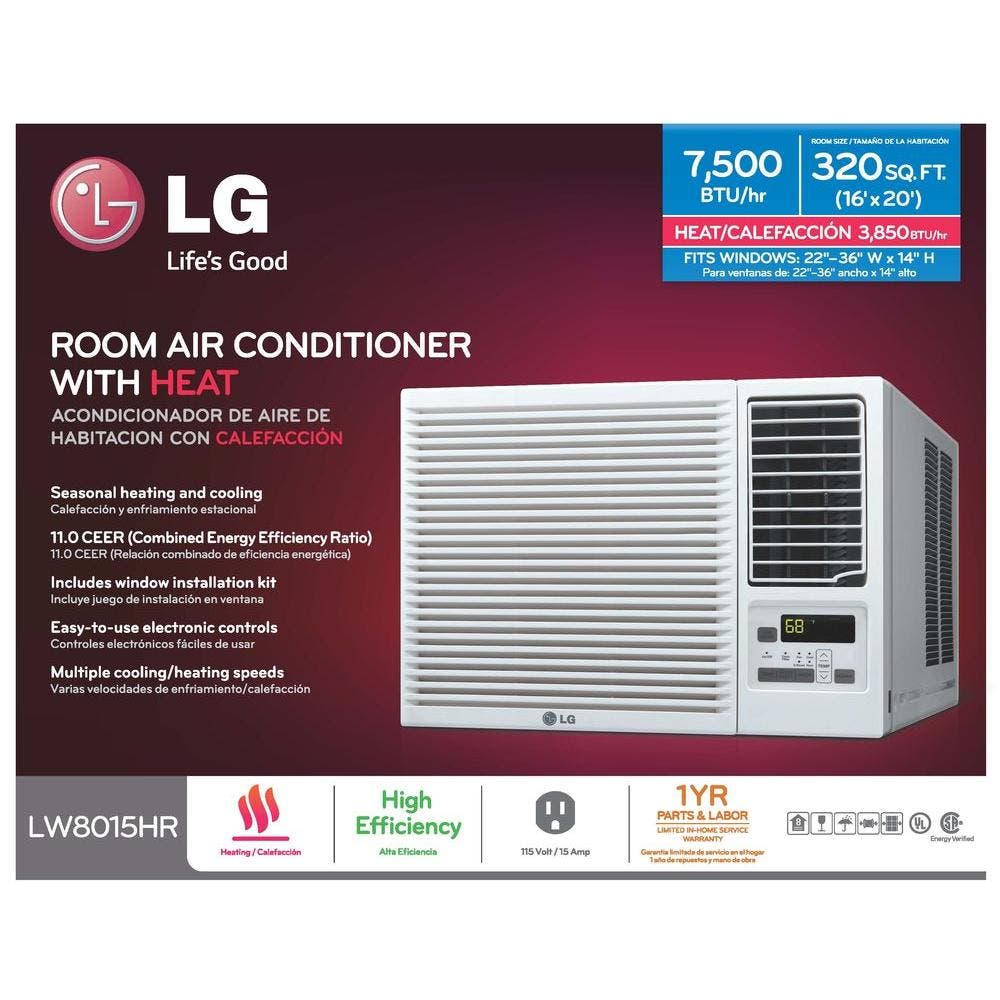 LG LW8015HR 7,500 BTU Room Air Conditioner