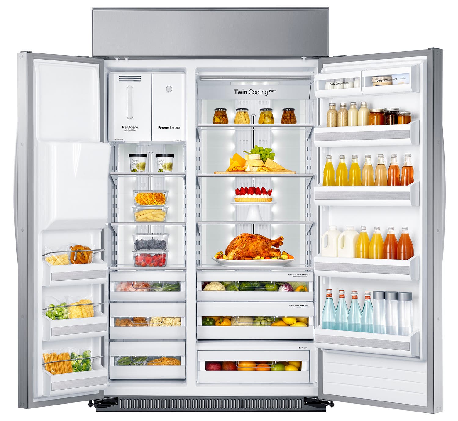 Samsung RS27FDBTNSR 48" Built-in Side by Side Refrigerator