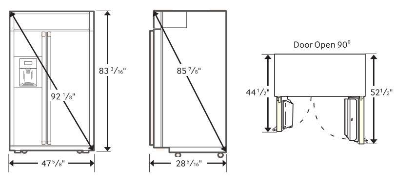 Samsung RS27FDBTNSR 48" Built-in Side by Side Refrigerator