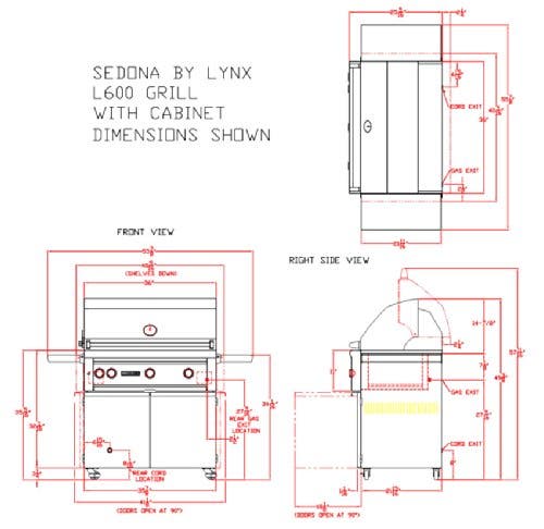 Lynx L600CART 36" Freestanding Cart