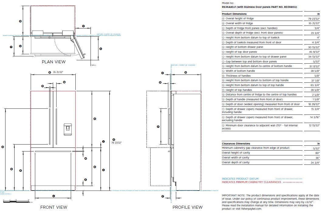 Fisher Paykel RS36A80U1 Panel Required, Sold Separately
