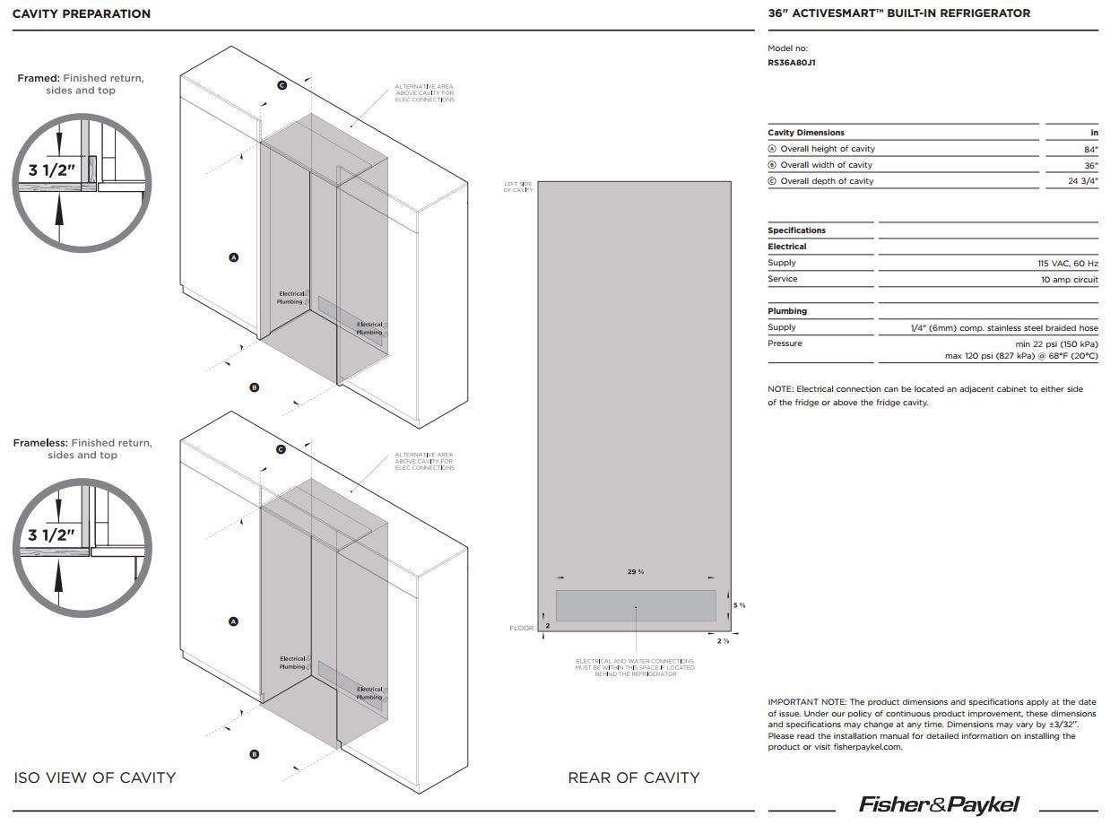 Fisher Paykel RS36A80U1 Panel Required, Sold Separately
