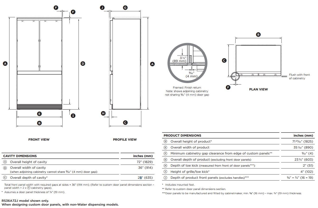 Fisher Paykel RS36A72J1 Panel Ready