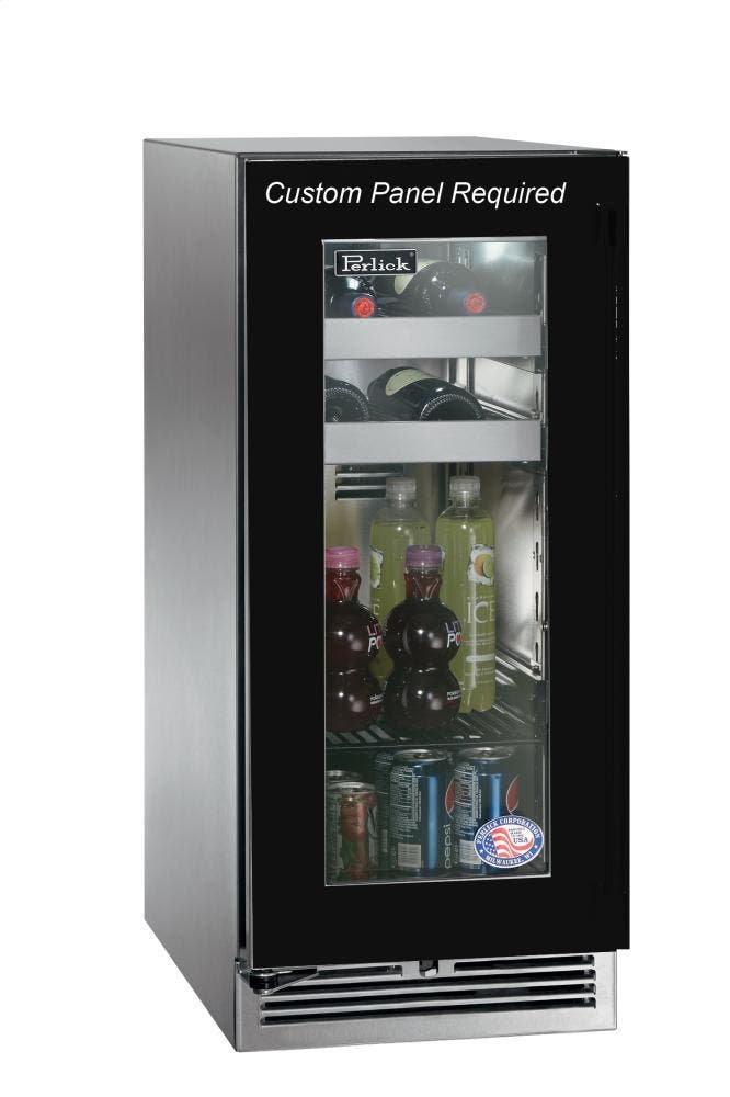 Perlick HP15BS34L Panel Ready-Glass, Left Hinge Door Swing
