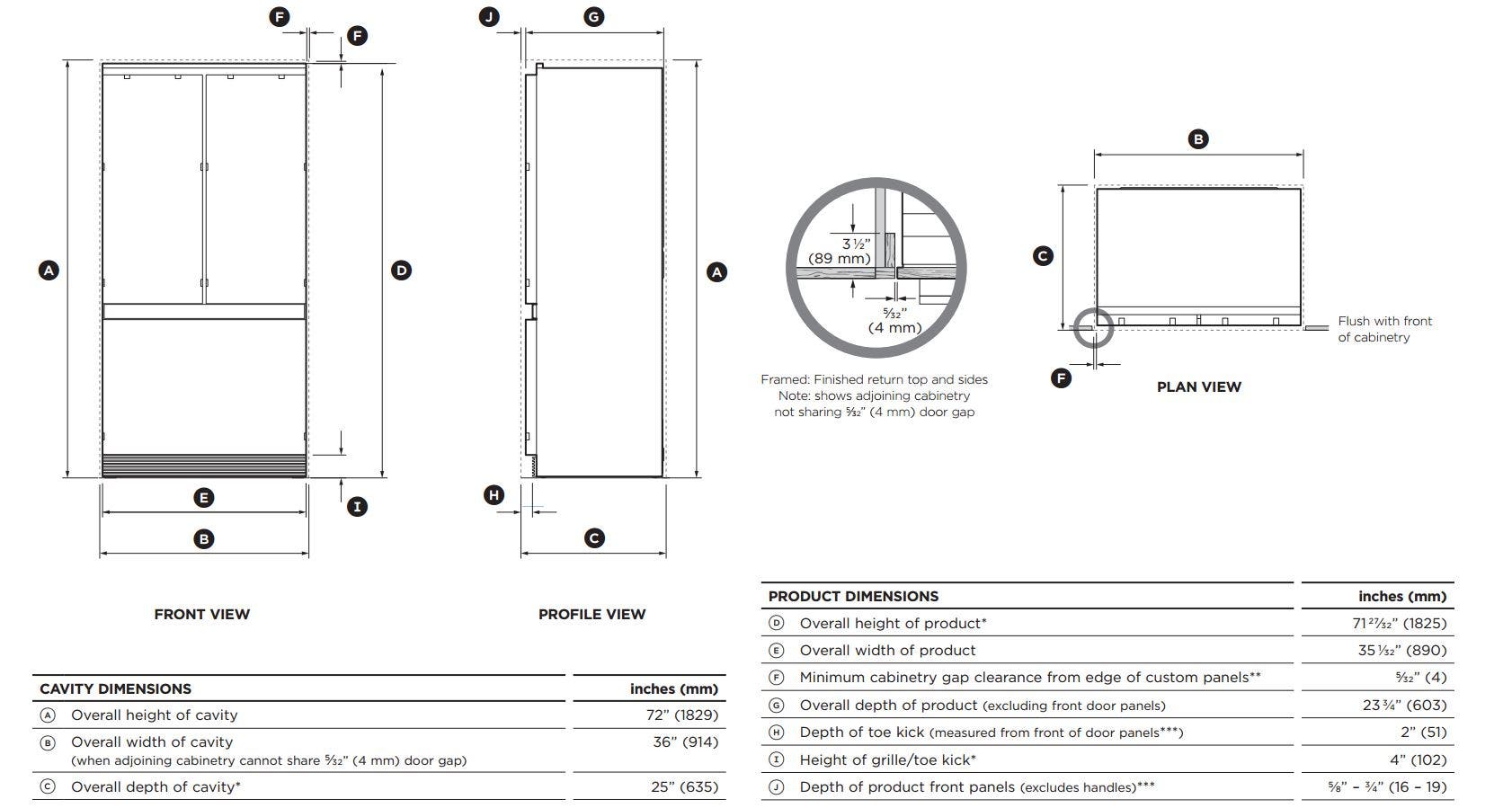 DCS RS36A72JC1 Door Panel Required