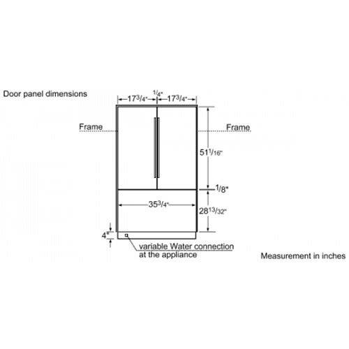 Thermador T36BT71FSE 36" Built-in Framed French Door Refrigerator