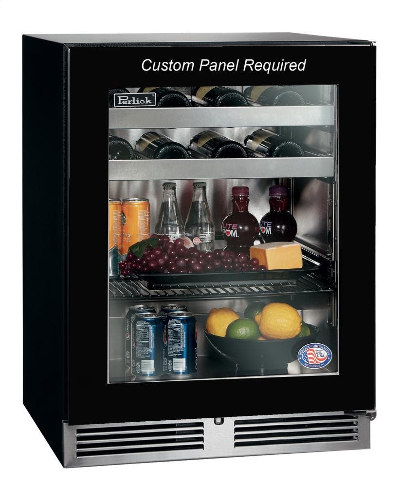 Perlick HA24BB34R Panel Ready-Glass, Right-Hand Door Swing