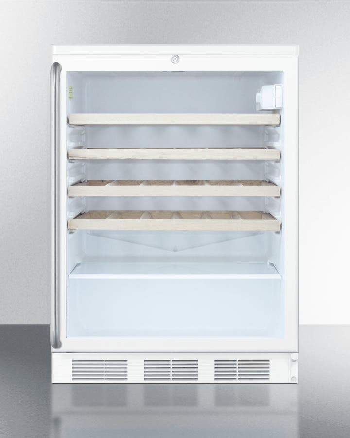Summit SWC6GWLSHWO White Cabinet with Long Towel Bar Handle